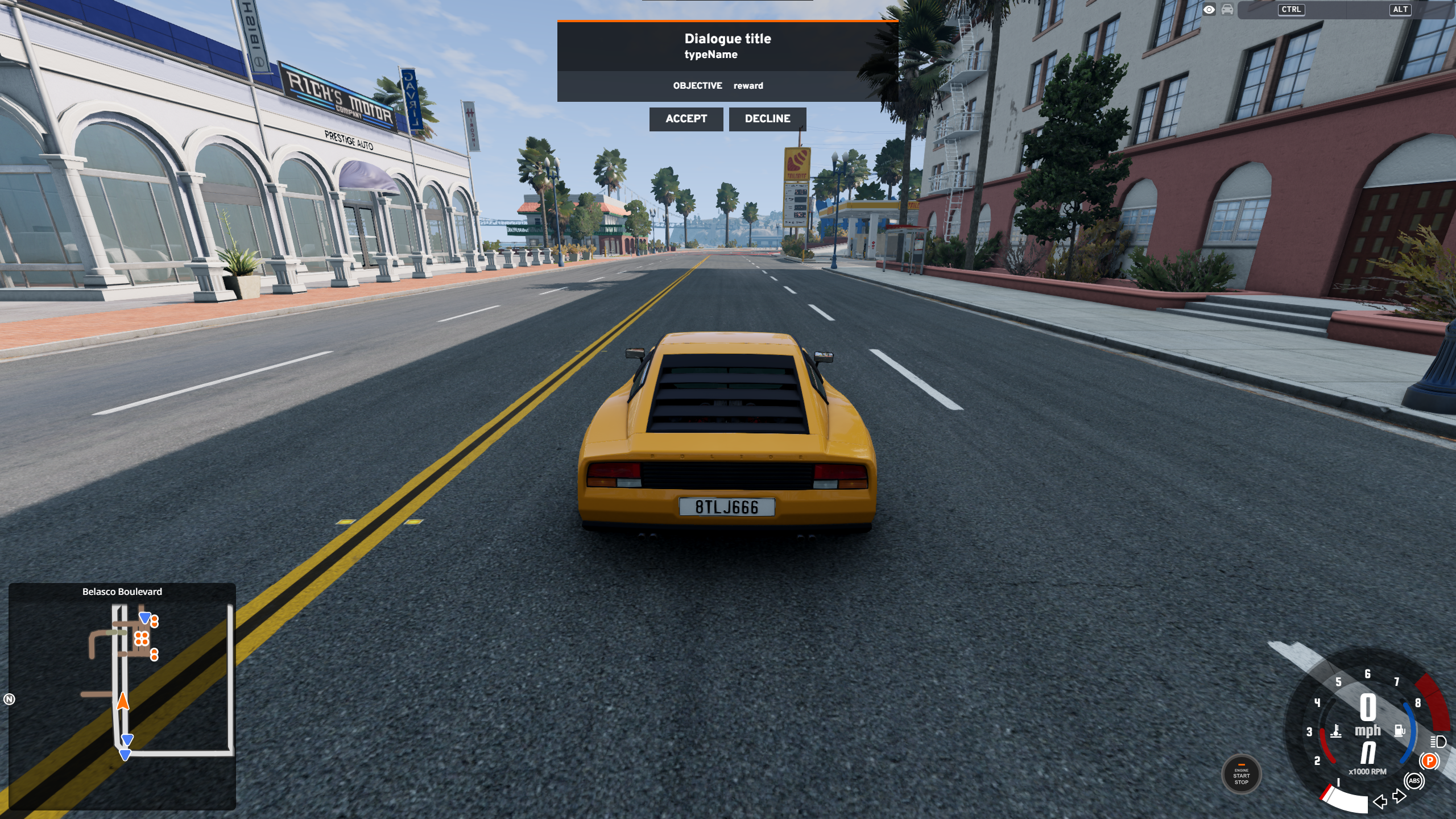 在BeamNG.drive中显示的Dialogue代码片段