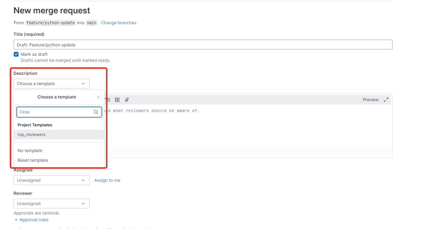 gitlab template