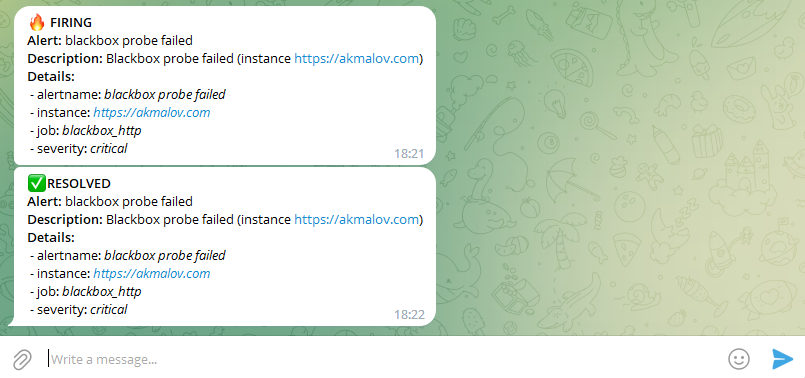 telegram alertmanager